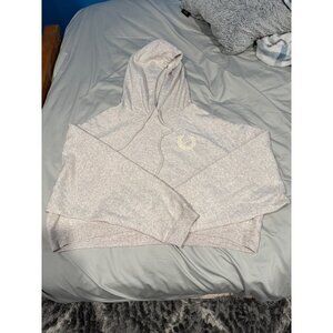 Victoria's Secret Everyday Fleece Cropped Hoodie Sz XXL Heather Oatmeal NWT